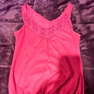Pink sleeveless top